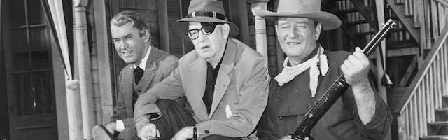 James Stewart, John Ford y John Wayne.