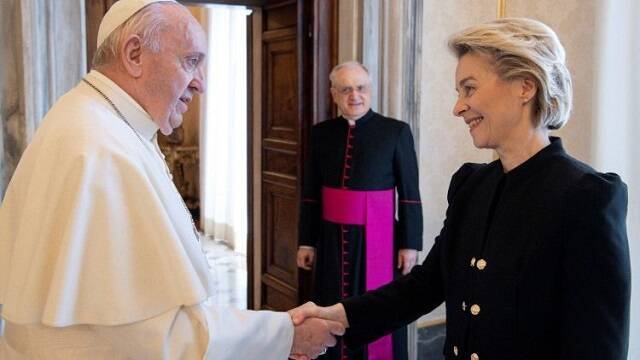 El Papa recibe a Ursula Von Der Leyen, presidenta de la Comisión Europea