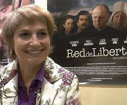 Assumpta Serna cuando presentaba Red de LIbertad, una de las película filmadas en Ciudad Rodrigo