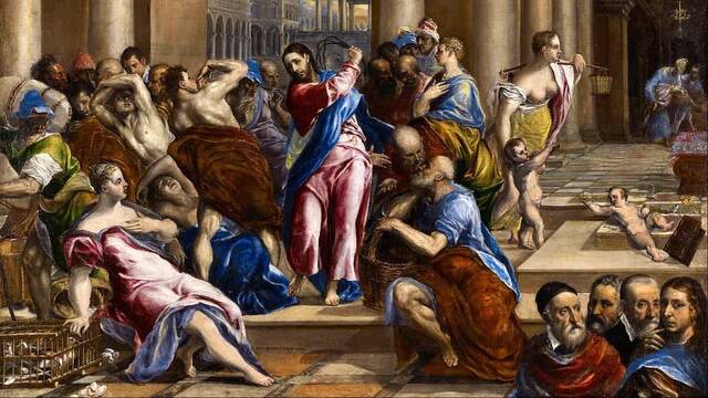 El Greco, Jesús expulsa del templo a los mercaderes.
