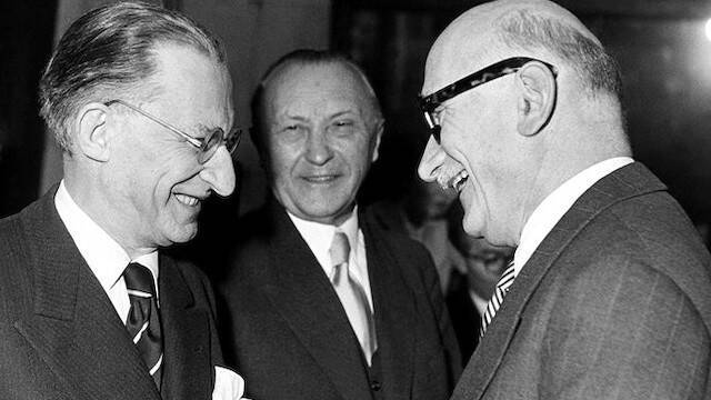 De Gasperi, Adenauer, Schuman.
