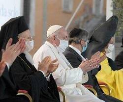 Francisco en un encuentro de líderes religiosos por la paz con la Comunidad de San Egidio, hace un par de años