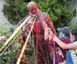 Ataque contra una estatua del santo misionero español San Junípero, en el condado de Marin, en California