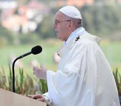 El Papa Francisco, durante la homilía en el santuario de Sastin / Vatican Media