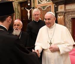 El Papa, con representantes ortodoxos