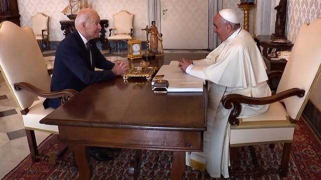 Francisco y Joe Biden, en el Vaticano.