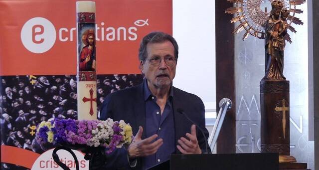 Josep Miró en la asamblea abierta de E-Cristians de 2019 en la parroquia del Pilar en Barcelona