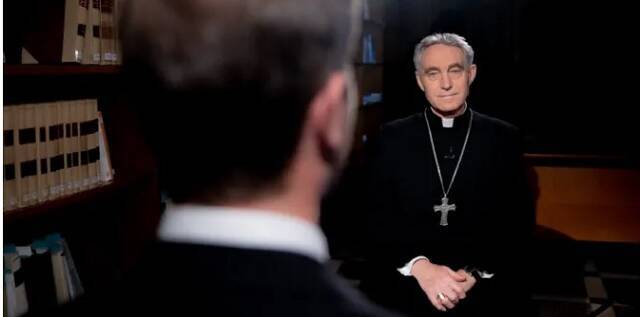 El arzobispo Georg Gaenswain entrevistado por EWTN - foto Daniel Ibáñez CNA