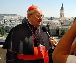El cardenal Sandri en Jerusalén en 2019