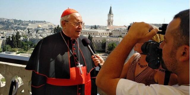 El cardenal Sandri en Jerusalén en 2019