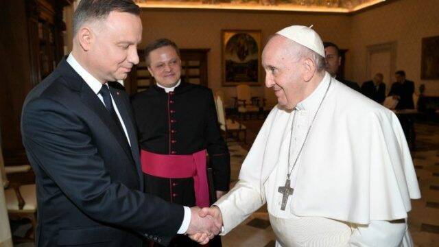 Andrzej Duda y el Papa Francisco. 