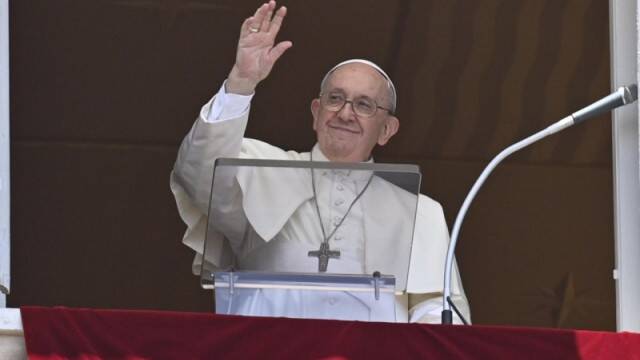 El Papa Francisco, durante el Regina Caeli. 