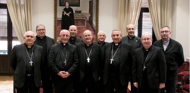 Los obispos de Castilla-La Mancha y sus vicarios en marzo de 2020, justo antes de empezar los confinamientos