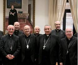 Los obispos de Castilla-La Mancha y sus vicarios en marzo de 2020, justo antes de empezar los confinamientos
