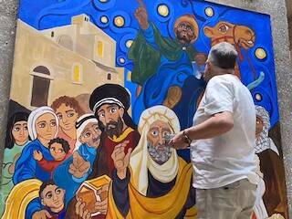 El mural de los Reyes Magos en Belén