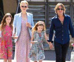Nicole Kidman con Keith Urban y sus hijos. 
