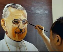 Juan Pablo i pintado por el reputado artista chino Yan Zhang 
