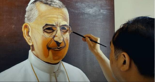 Juan Pablo i pintado por el reputado artista chino Yan Zhang 