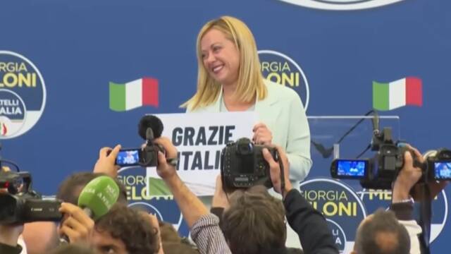 Giorgia Meloni, vencedora de las elecciones en Italia. 