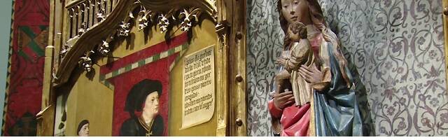 El retablo con el retrato más famoso del Marqués de Santillana, guerrero, poeta, hombre de fe y cultura