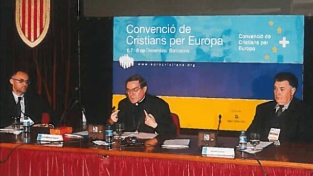 Algunos de los intervinientes en la Convención de Cristianos por Europa.
