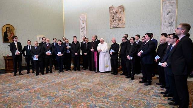 Seminaristas de Barcelona, con el Papa.