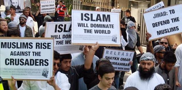 Manifestación de islamistas radicales en Londres