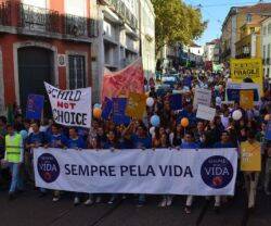 Una manifestación de la Federación por la Vida de Portugal. 