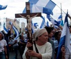 Los católicos se manifiestan en Nicaragua.