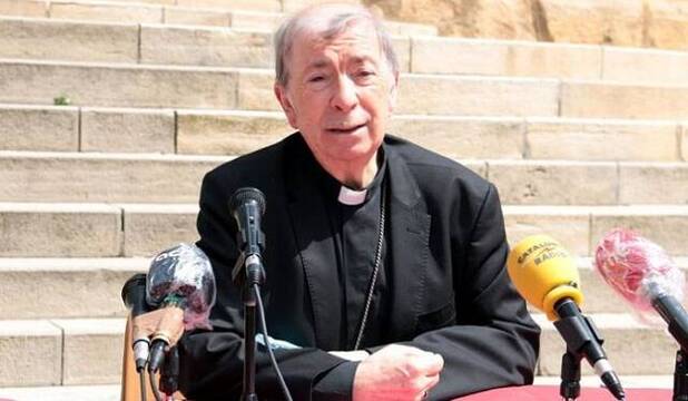 Salvador Giménez Valls, obispo de Lérida, en un acto público en 2019
