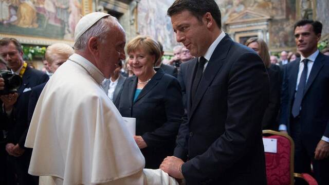 El Papa Francisco, con Matteo Renzi.