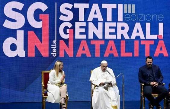 El Papa y Giorgia Meloni han acudido a la tercera edición de los Estados Generales de la Natalidad