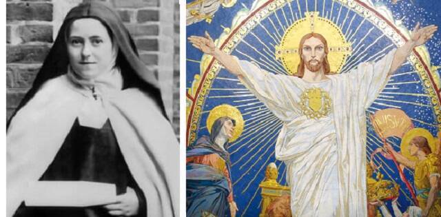 Teresa de Lisieux y el mosaico del Sagrado Corazón en el Sacre-Coeur de París