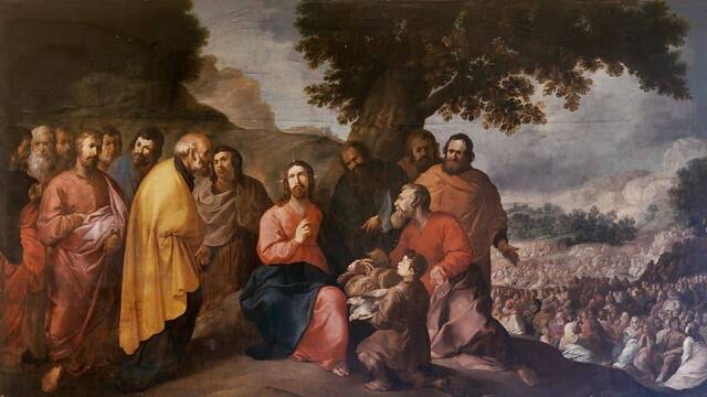 'El Milagro de los cinco panes y dos peces que hizo Jesucristo en el desierto', por Francisco Herrera el Viejo.