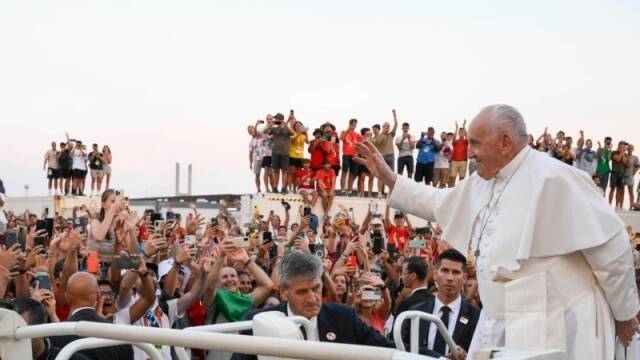 El Papa en la Vigilia de Lisboa. 