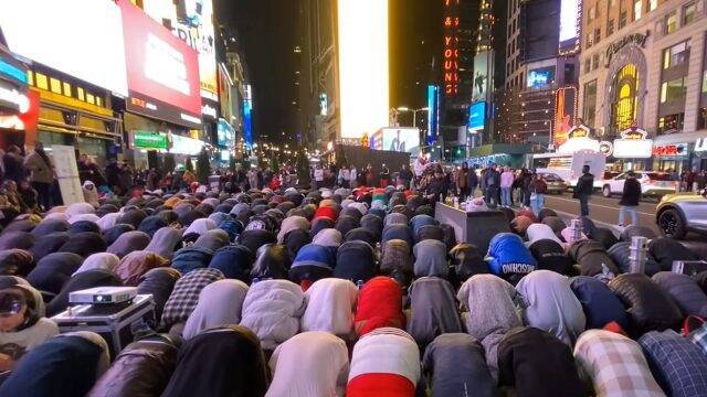 Musulmanes en Times Square. 