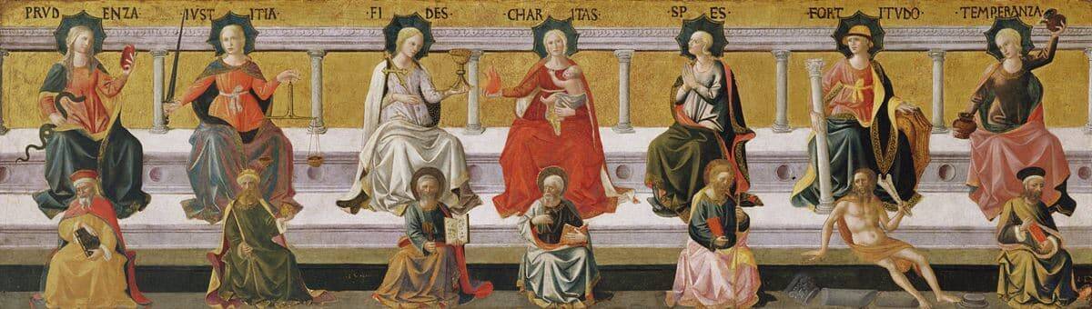 'Las siete virtudes', tabla de Francesco Pesellino (c. 1450).