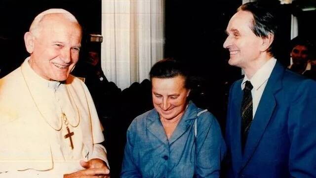 Wanda Półtawska, el Papa Juan Pablo II y Andrzej Półtawski. 