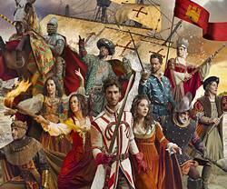 Diversas figuras históricas de España en el cartel promocional de Puy du Fou España, 'El sueño de Toledo'.