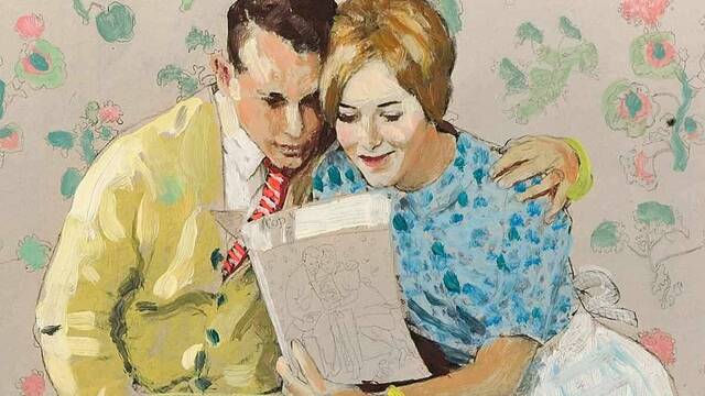 'Los recién casados' (detalle), una témpera de Norman Rockwell (1894-1978).
