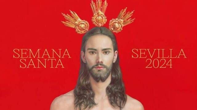 Cartel anunciador de la Semana Santa de Sevilla de 2024.