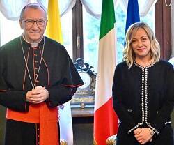 Encuentro de Parolin con Giorgia Meloni, la diplomacia vaticana y la italiana juntas contra la carnicería en Gaza
