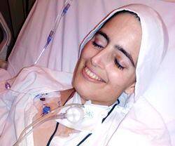 La hermana Cecilia María de la Santa Faz sonríe cuando estaba ingresada en el hospital.