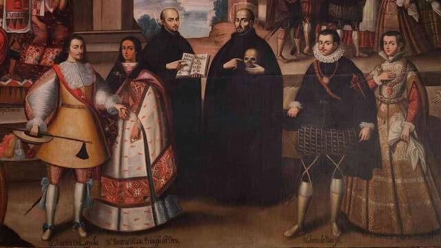 'Matrimonio de don Martín de Loyola con doña Beatriz Ñusta', óleo anónimo de finales del siglo XVII que se conserva en la iglesia de la Compañía en Cuzco (Perú) y muestra la realidad del mestizaje entre los españoles de ambas orillas del Atlántico, que es como eran considerados por la Corona.