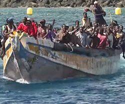 Barco de inmigrantes ilegales.