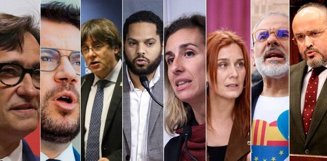Los 8 candidatos de fuerzas que actualmente tienen presencia en el Parlament catalán