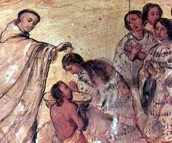 Cuadro de 1698 recrea a Bartolomé de Olmedo bautizando a las princesas totonacas, madres del nuevo México