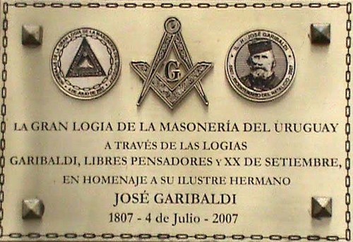 Reconocimiento a José Garibaldi de la Gran Logia Unida de Uruguay.