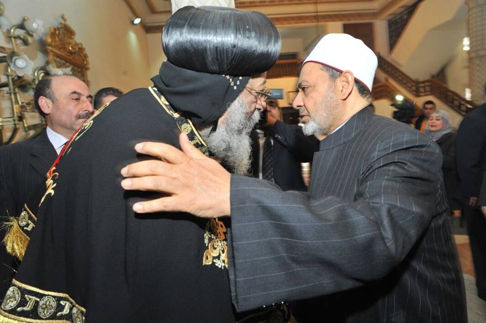 Ahmed al Tayyeb con el Papa Copto Tawadros