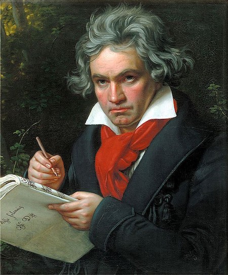 Retrato de Beethoven pintado al óleo por Joseph Karl Stieler en 1819.